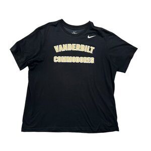 Nike Shirt Mens XXL Black Dri-Fit Vanderbilt Commodores Performance T-Shirt Tee‎